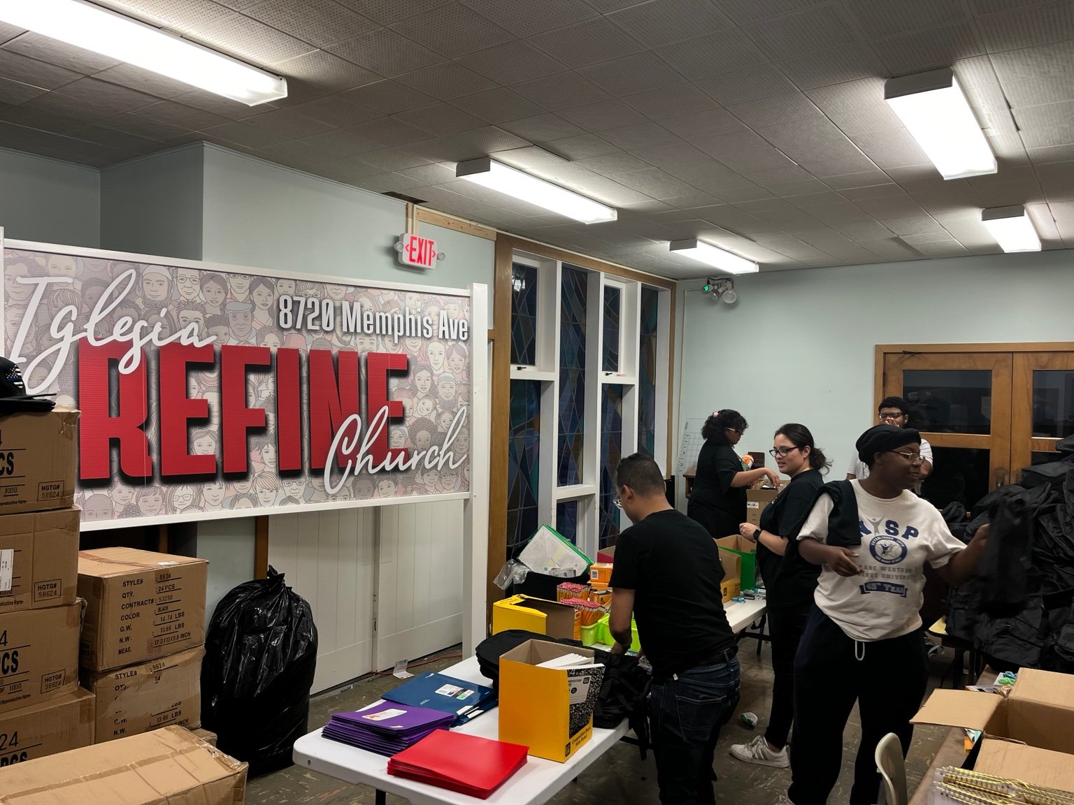 Preparing school supplies at Refine