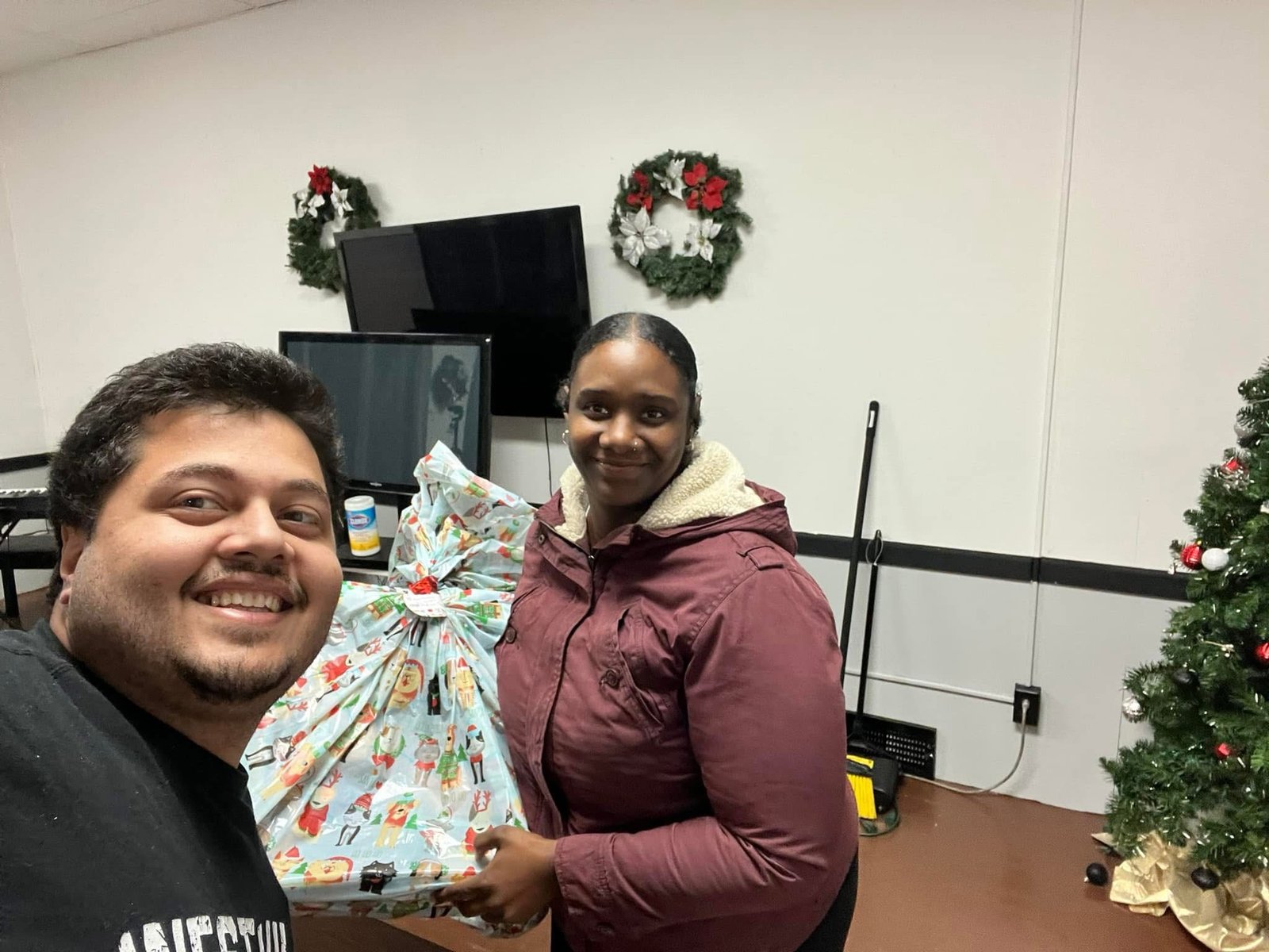 Sharing gifts during the Christmas season